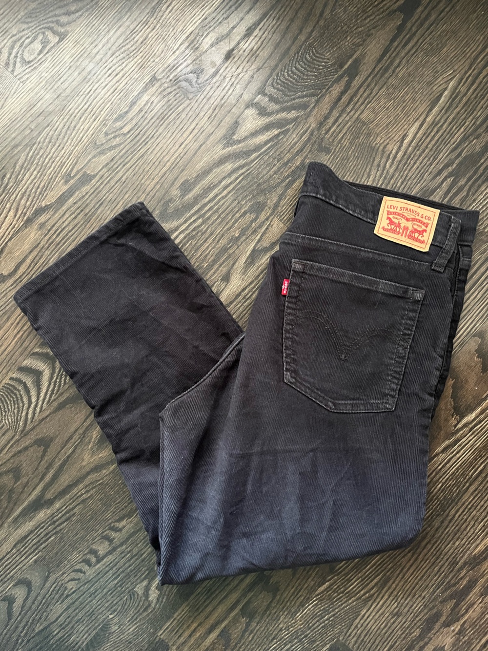 Levi's Wedgie Straight Black Corduroy Pants Size 31